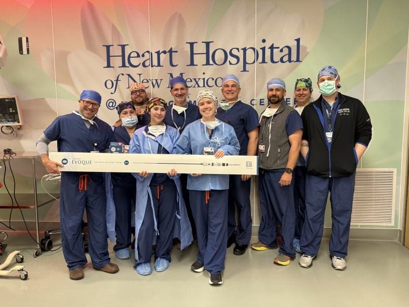 Heart Hospital of New Mexico at Lovelace Medical Center performs state’s first EVOQUE Transcatheter Tricuspid Valve Replacement System implant procedureTranscatheter Tricuspid Valve Replacement System implant procedure